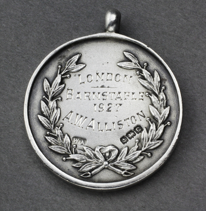 Surbiton Motor Club Silver Fob Medallion - London Barnstaple 1927, Alliston